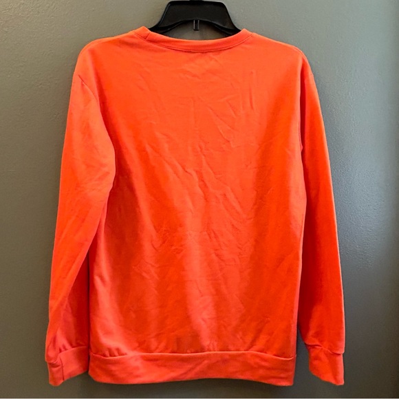 Women’s Orange Leopard Pumpkin Sweatshirt Fall Halloween Sz S - Picture 3 of 7